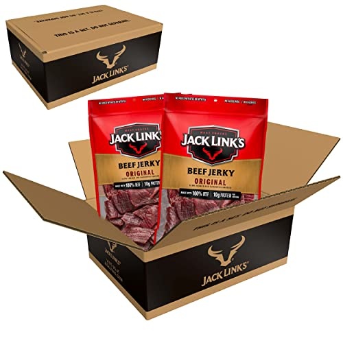 Jack Link's Beef Jerky, Original – Great Everyday Snack, 10g of Protein and 80 Calories, Made with 100% Beef – 96% Fat Free, No Added MSG** – 9 thumbnail