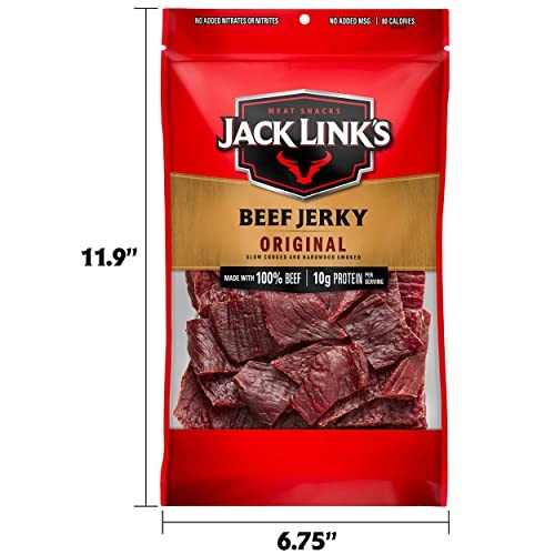 Jack Link's Beef Jerky, Original – Great Everyday Snack, 10g of Protein and 80 Calories, Made with 100% Beef – 96% Fat Free, No Added MSG** – 9 thumbnail