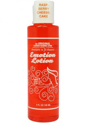 Emotion Lotion Flavored Water Based Warming Lotion Raspberry Cheesecake 4 Ounce Package of 3 - All