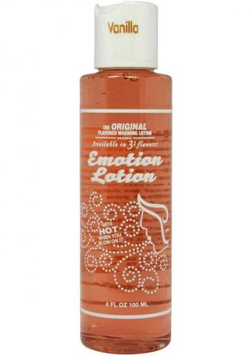 Emotion Lotion Flavored Water Based Warming Lotion Vanilla 4 Ounce Package of 3 - All