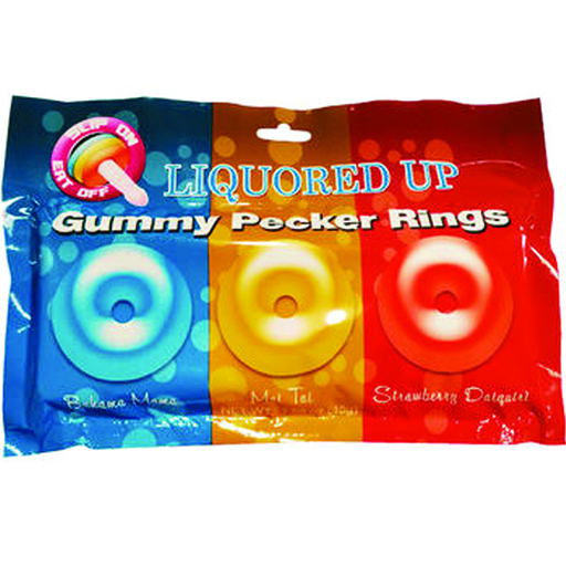 Liquored up Pecker Gummy Rings-3pk -(Package of 4)