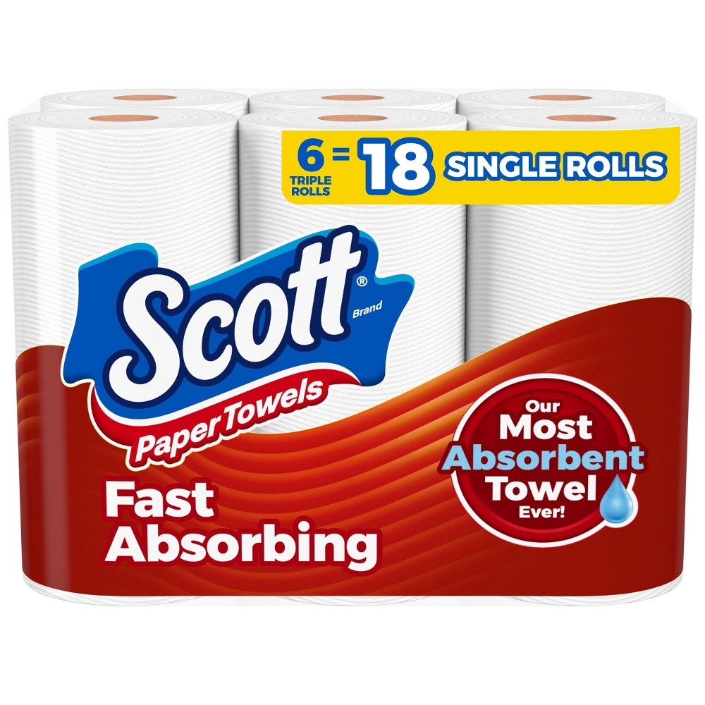 Scott Paper Towels  Choose-a-Sheet  6 Triple Rolls = 18 Regular Rolls (150 Sheets per Roll)