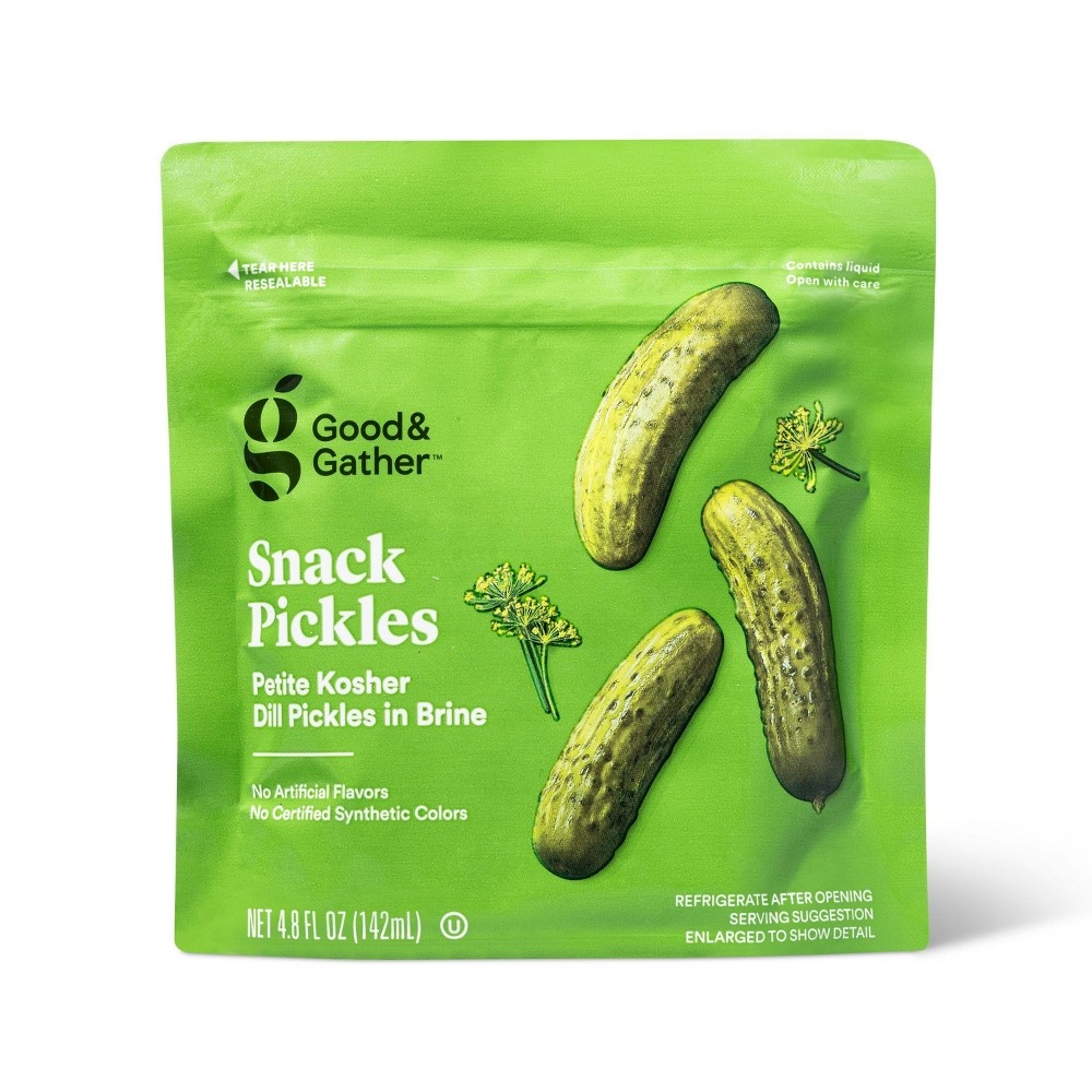 Petite Kosher Dill Pickle Snack Pouch - 4.8 Fl Oz - Good & Gather™