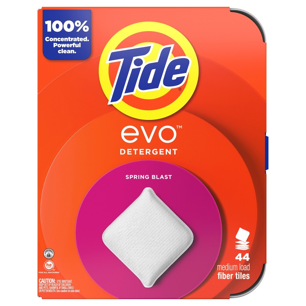 Tide Evo Fiber Tile Laundry Detergent, Spring Blast Scent, 44 Ct | CVS