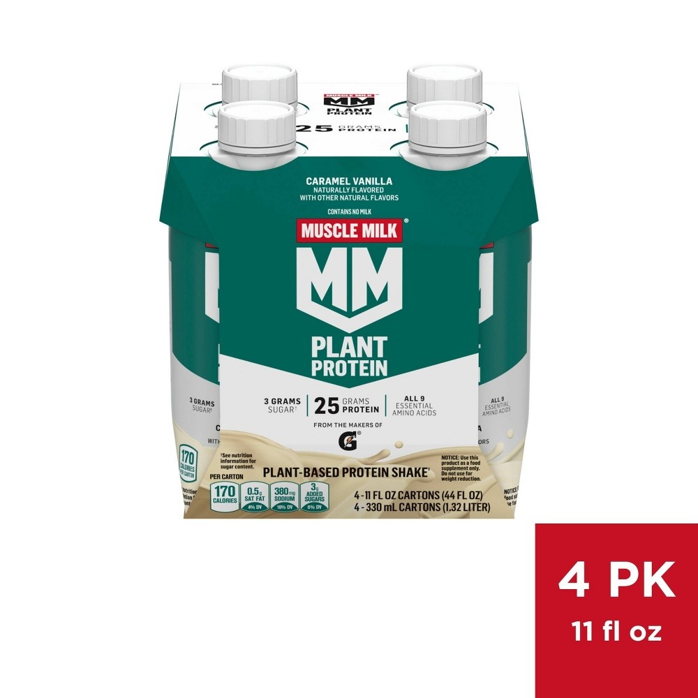 Muscle Milk Plant Caramel Vanilla Non-Caffeinated Protein Shake - 44 Fl Oz
