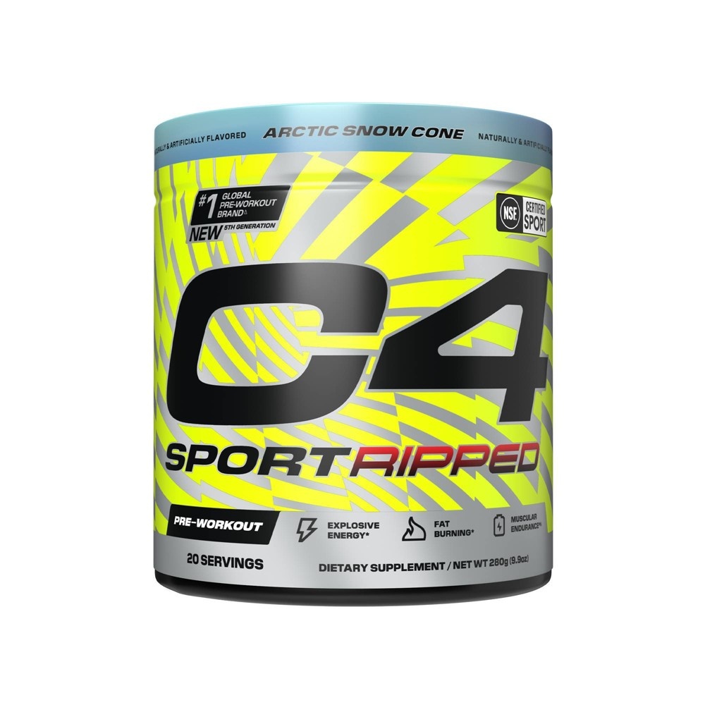 Cellucor C4 Sport Ripped Pre-Workout Powder - Arctic Snow Cone - 20 Servings