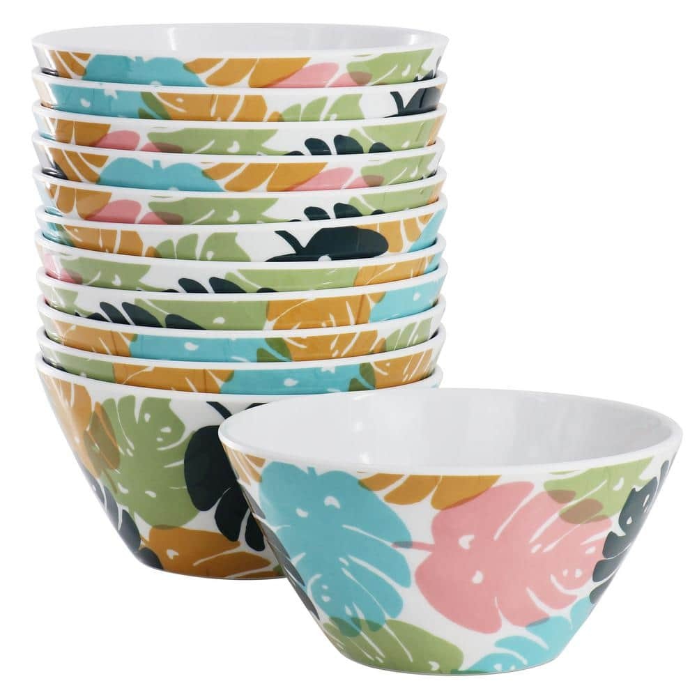 Tropical Sway 20 Fl. Oz. 6 in. Multi-Colored Melamine Bowl (Set of 12)