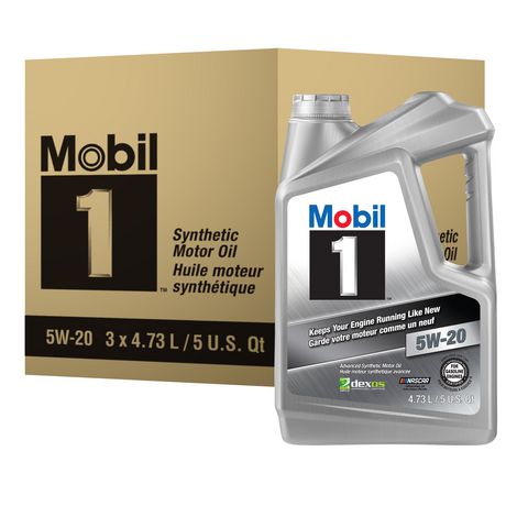 Mobil 1 Full Synthetic Motor Oil 5w-20, Pack of 3 4.73 L Case