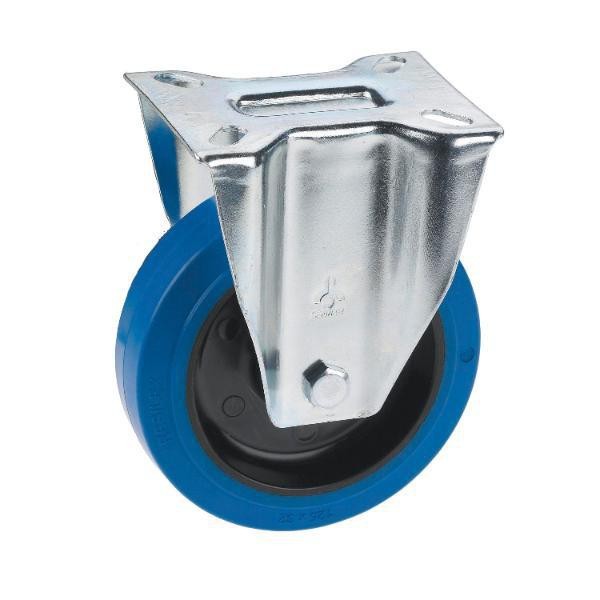Vpon Bockrolle Mit Elastikrad U. Rollenlager 125 X 36 Mm/Platte 100 X 85 Mm