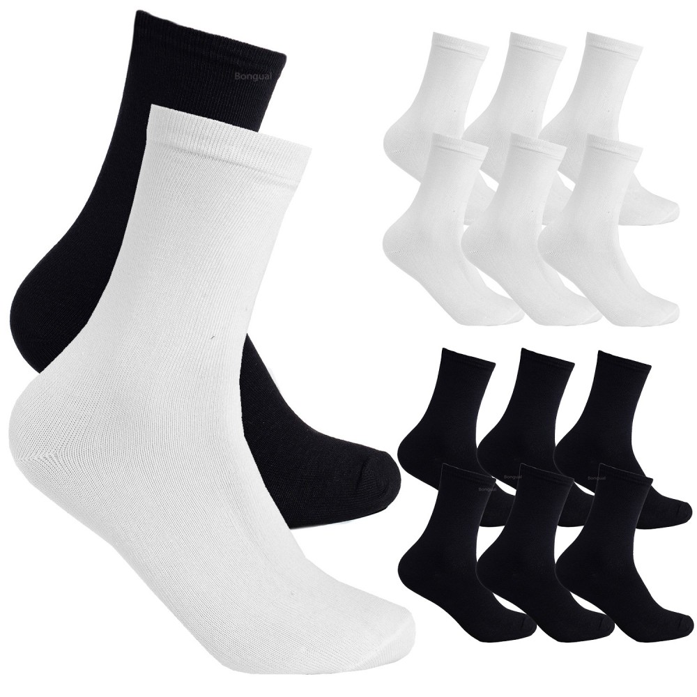 12 St. Damen Sportsocken Freizeitsocken Socks Fitnesssocken Baumwolle Schwarz