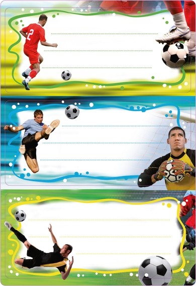 HERMA 5588 Book LabelsFootball Player Self-Adhesive School Labels for Children Girls and Boys 6 School Labels