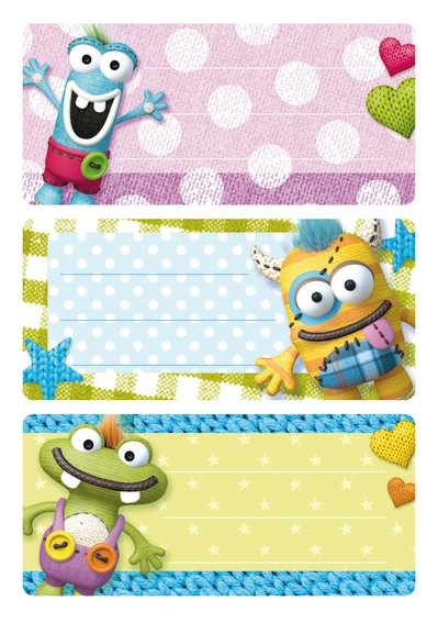 Herma 5513 10x Schuletiketten Kleine Monster