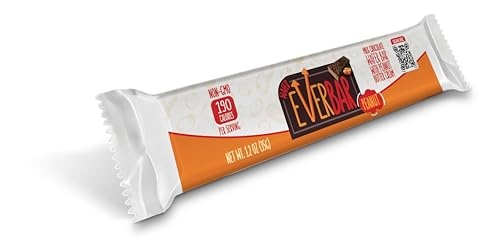 EverBar - Milky Chocolate Bars with Peanut Butter Cream, 24 Count | Non-GMO, Dark Chocolate Wafer Candy Bar | on the Go | with Coffee or Tea | Healthy