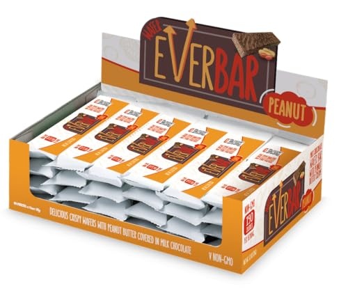 EverBar - Milky Chocolate Bars with Peanut Butter Cream, 24 Count | Non-GMO, Dark Chocolate Wafer Candy Bar | on the Go | with Coffee or Tea | Healthy thumbnail