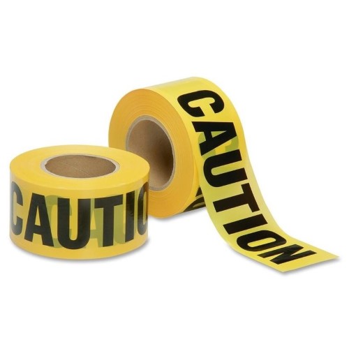 SKILCRAFT Non-Adhesive Barricade Tape, Caution, 3