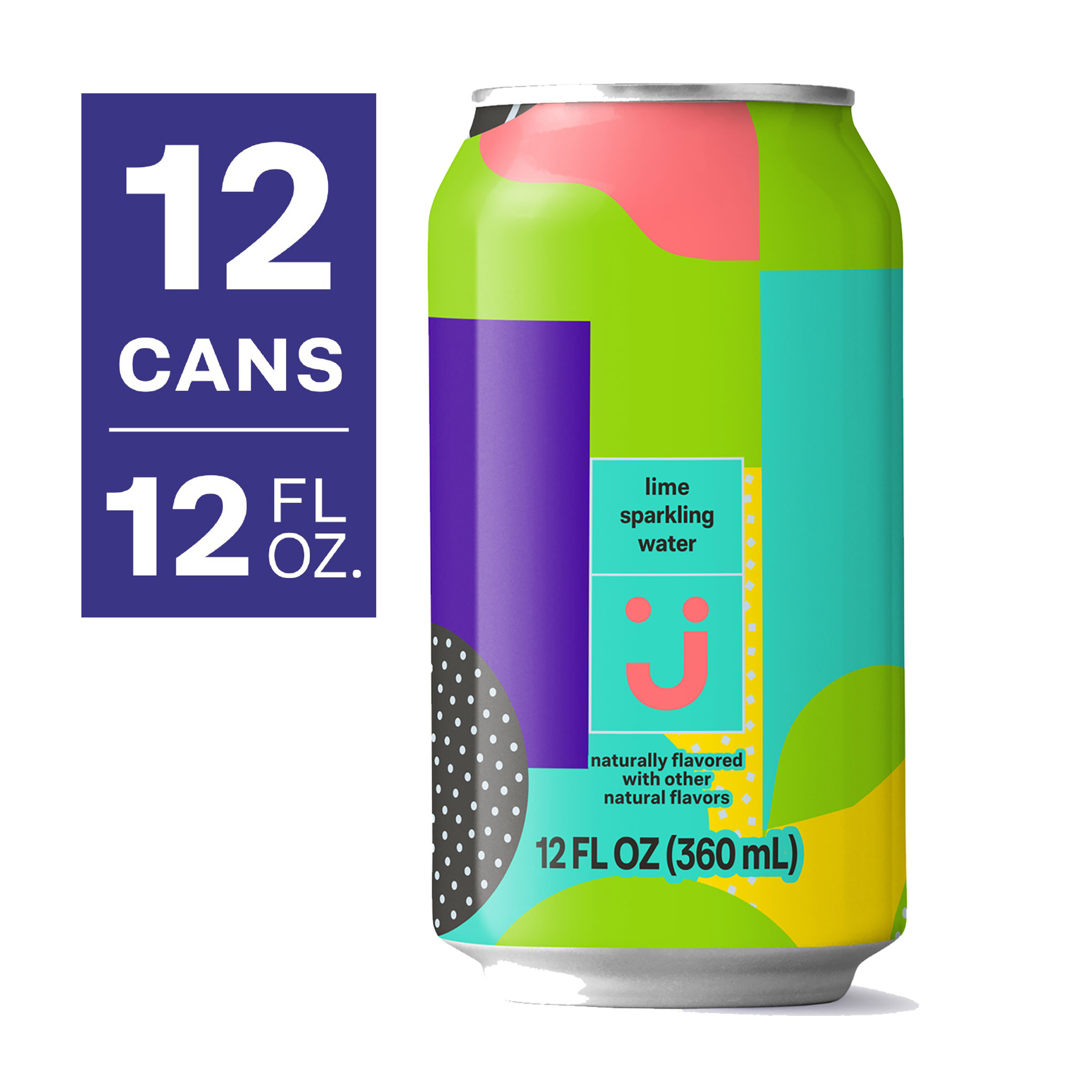 (2 Pack) Uniquely J Lime Sparkling Water, 12 Oz, 12 Count