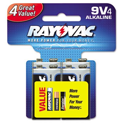 Rayovac High Energy 9V Alkaline Battery - 4 Pack