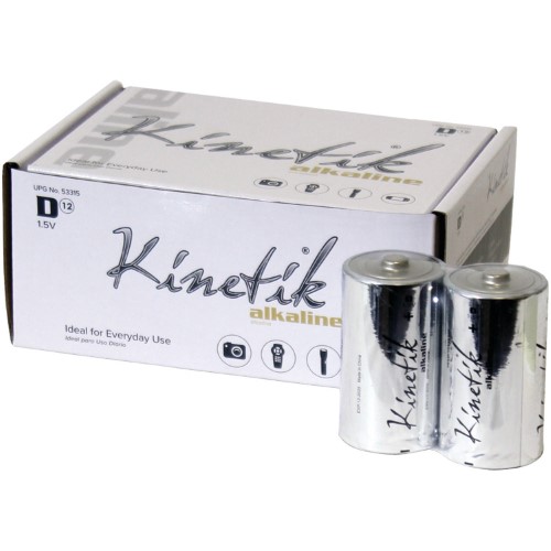 Kinetik 53315 D Alkaline Batteries, 12 Pk