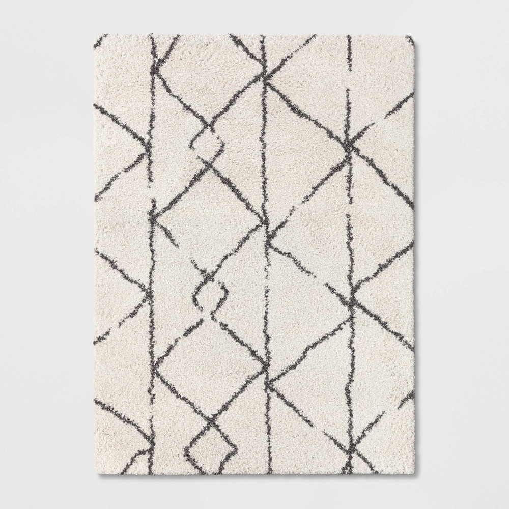 5'X7' Tribal Design Woven Area Rugs Black/White - Project 62 , Adult Unisex, Size: 5'X7', Ivory