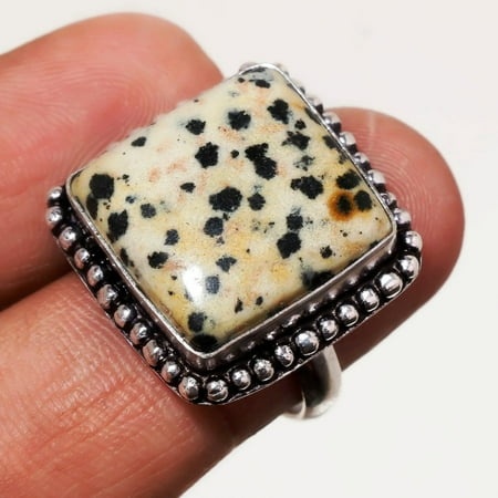 Dalmatian Gemstone Handmade Fashion Antique Design Ring Jewelry 7.25  SA 7287