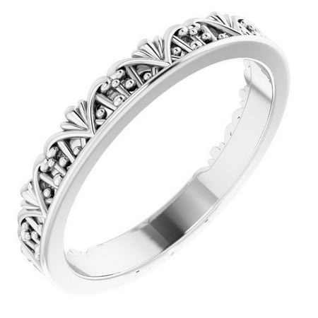 Sterling Silver Stackable Crown Ring 51848:105:P