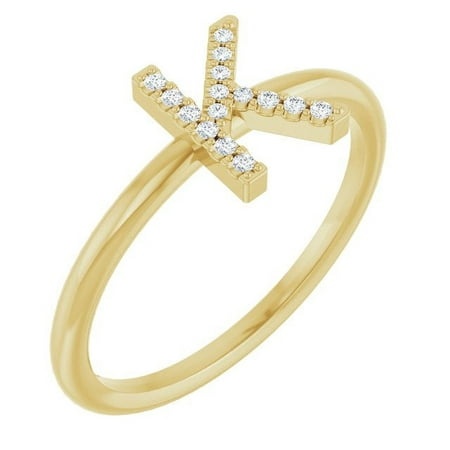 14K Yellow .05 CTW Natural Diamond Initial K Ring 123834:6051:P