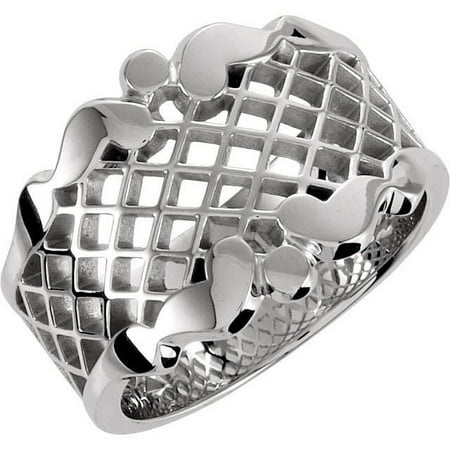14K White 14.5 Mm Latticework Band 5143:6229:P