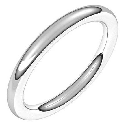 14K White 2.5 Mm Full Round Comfort-Fit Band FR10:2658:P