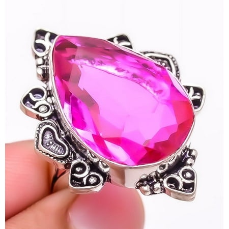 Bi-Color Tourmaline 925 Sterling Silver Jewelry Ring S.8.5 LR-5954