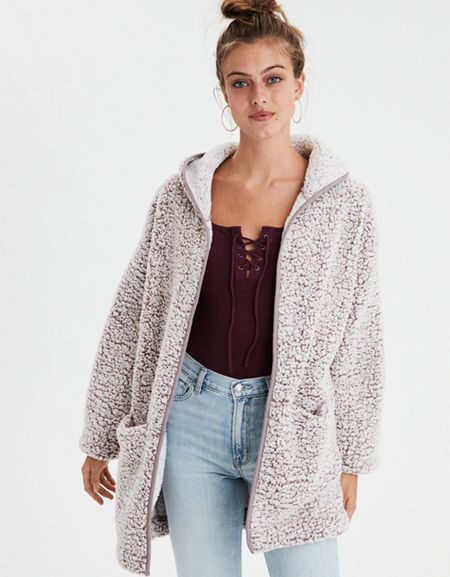 AE Fuzzy Teddy Sherpa Cardigan