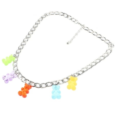 3 Count Rhinestone Bear Necklace Crystals Necklaces Clavicle Chain Gummy Choker Aesthetic Sweater Charm Pendant Miss