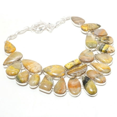 Bumble Bee Jasper Gemstone Handmade Valentine Gift Necklace Jewelry 18  SA 4807