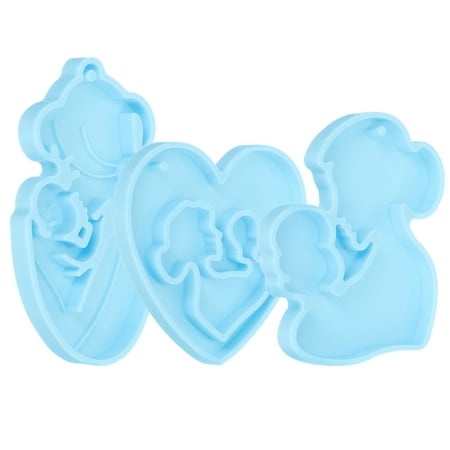 3 Pcs Mother Epoxy Mold Silicone Molds Key Chain Pendant Gummy DIY Ring Keychain Resin