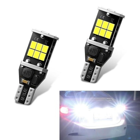Cerfioo Pack-2 Car T15 SE33 Illumination Lights  0.55  X 1.57  3535 Chip Super Bright LED Reverse Light Bulb  High Power Decoding Plug and Play Lamps 