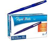 Paper Mate Flair Felt Tip Pen, Blue Ink, Medium Point, 8410152, Box of 12