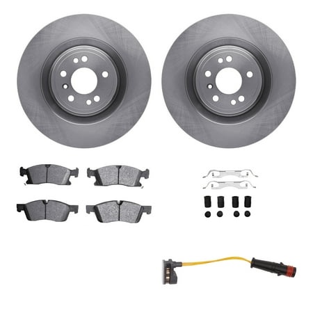 Dynamic Friction Company Front Brake Rotors with Heavy Duty Brake Pads Includes Sensor and Hardware 6222-63004