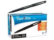 Paper Mate Flair Felt Tip Pen, Black Ink, Medium Point, 8430152, Box of 12