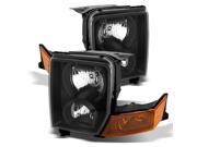 Jeep 06-10 Commander Black Housing Replacement Headlights Lamp Pair Set