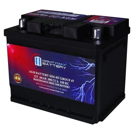 MM-H5 Group 47 12V 60AH 100RC 680CCA Replacement Battery Compatible with Audi Q5 09-17