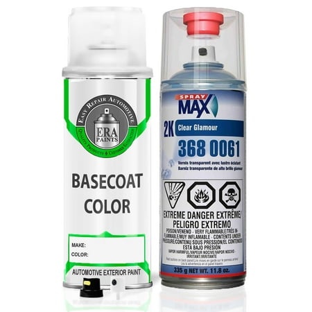 ERA Paints 764/9764 - Pearl Silver Metallic for MERCEDES Exact Match Spray Paint Spray - Essential Kit W/ 2K SprayMax Clearcoat