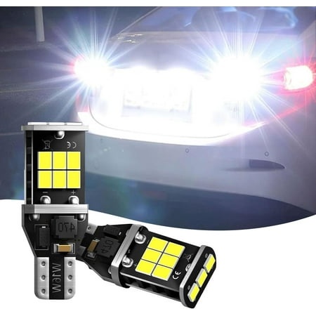 Pack-2 Car Illumination Lights  T15 Reverse Light  High Power Decoding 3535 Chip Bulbs  Super Bright LED Bulb  Extremely Super Bright  Universal Bulbs