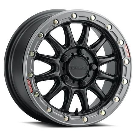 15X7 Raceline A14BG Alpha SatinBlack W/Gunmetal BEADLOCK UTV Wheel 5x4.5 (53mm)
