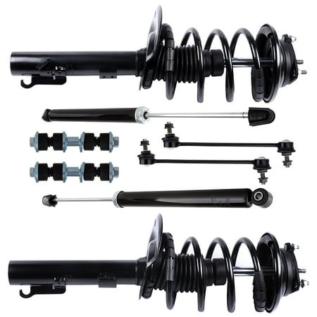 SCITOO 172257 172258 5796 K80066 K90130 Front Strut Spring Assembly Rear Shock Absorber Stabilizer Bar Link Kit Fits 2006 2007 2008 2009 2010 for Ford