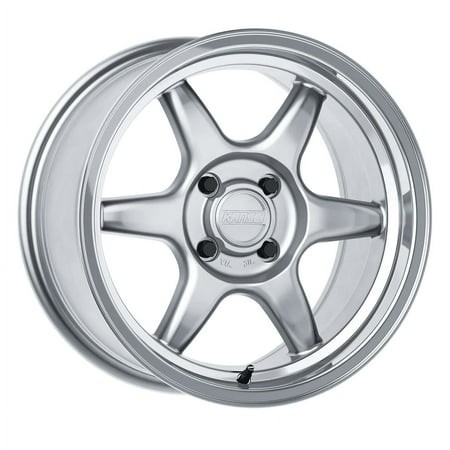 KANSEI Tandem 15  15X8 4X100 Offset 0 Hyper Silver Machined Lip (Quantity of 1)