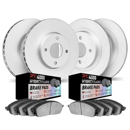 Dynamic Friction Company Front and Rear Geospec Brake Rotors Kit | 4000 HybriDynamic Brake Pads 4804-31003