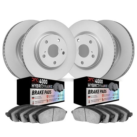 Dynamic Friction Company Front and Rear Geospec Brake Rotors Kit | 4000 HybriDynamic Brake Pads 4804-31076