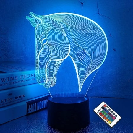 YSITIAN 3D Illusion Night Light for Kids 3D LED Lamps Touch & Remote Control 3D Illusion Night Light 16 Colors + 7 Colors Changing Boys Room Decor Chi