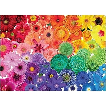 Flower Puzzle 1000 Pieces Puzzles for Adults - Colorful Flower Bush Wooden Jigsaw Puzzles for Funny Family Activities Games Home Decor Best Gift Presc