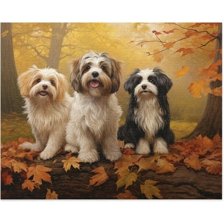 Flower Bush Happy Dog Jigsaw Puzzles for Adults 300 Pieces  Wooden Puzzles Best Brain Exercises Educational Gift Home Decor  20.5 X 15 Inches