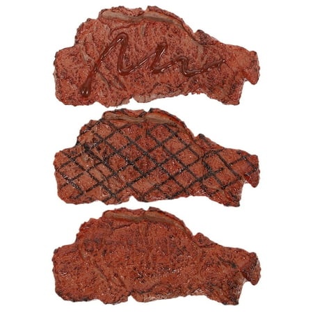 3 Pcs Steak Model Kids Fake Food Childrens Toys Photography Cooked Roast Beef Meat Kitchen Simulation
